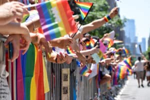 New York, United States – June 26, 2022: Millions of New Yorkers celebrate the annual Pride Parade along Fifth Avenue in New York City